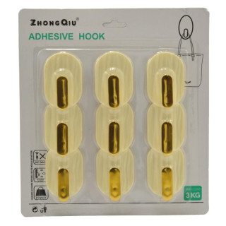 Wieszaki samoprzylepne metalowo/plastikowe 9szt 5cm